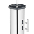 Toiletborstel met houder rvs Alor glanzend zilver, hoog gesloten model 38 cm met wandbevestiging, badkamer