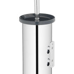 Toiletborstel met houder rvs Alor glanzend zilver, hoog gesloten model 38 cm met wandbevestiging, badkamer