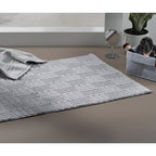 Badmat katoen Leana wit 100 x 60 cm, antislip en geschikt voor vloerverwarming