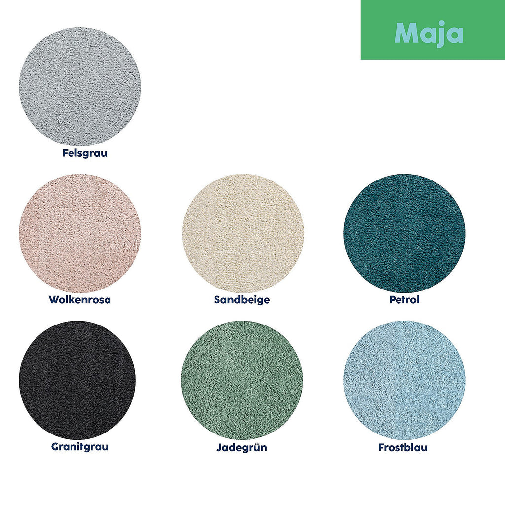 Badmat Maja benzine blauw 100 x 60 cm, zacht, antislip en geschikt voor vloerverwarming