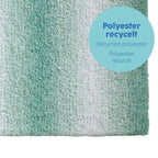 Badmat gerecycled polyester hoogpolig ombre jadegroen 80 x 50 cm, antislip voor de badkamer