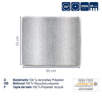 Badmat gerecycled polyester Ombre grijs 65 x 55 cm, hoogpolig en antislip voor de badkamer