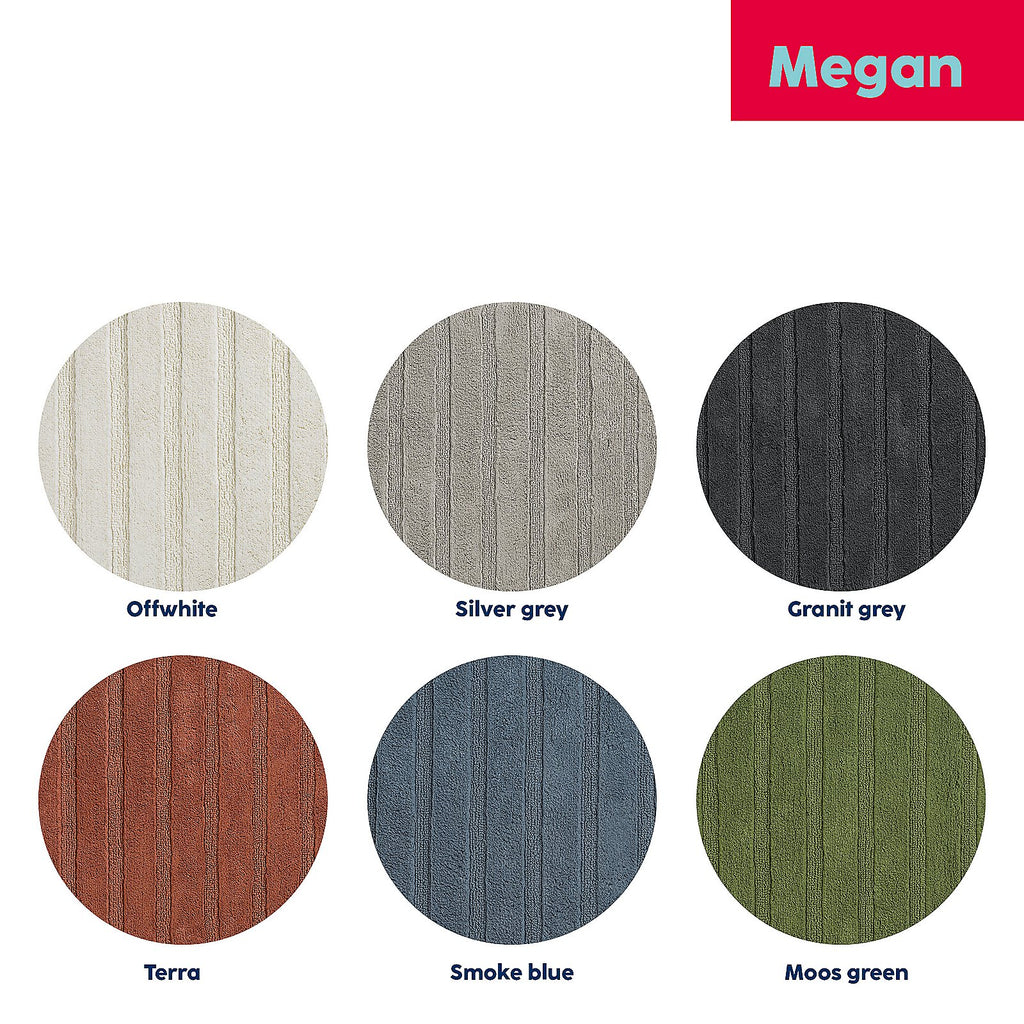 Badmat Megan terra 100 x 60 cm, zacht, antislip en machinewasbaar voor de badkamer