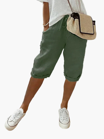 Women's Bermuda Shorts with Drawstring – Casual Leisure and Summer Style