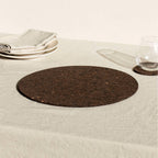 Placemats kurk gerookt donkerbruin Ø 32 cm, set van 2 voor de eettafel