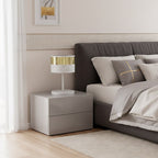 Tafellamp gepoedercoat staal Lux modern wit en goud, kap Ø 20 cm, E27-fitting voor bureau of nachtkastje