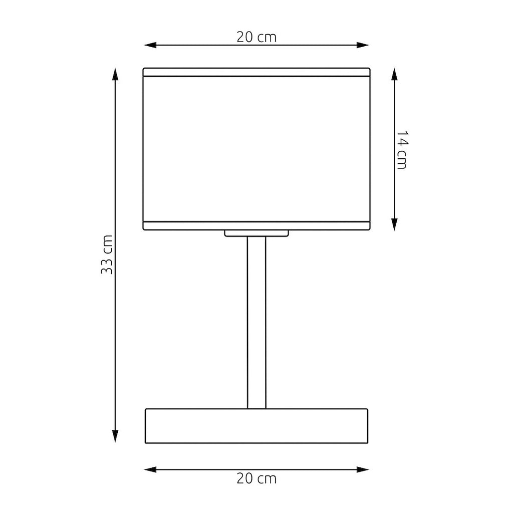 Tafellamp gepoedercoat staal met stoffen kap, minimalistisch Eco, bruin en zwart, Ø 20 cm, E27 voor bureau of nachtkastje