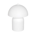 Tafellamp Mush gepoedercoat staal, Scandinavisch paddenstoelmodel, wit – Ø 18 x 24 cm, 2 x G9