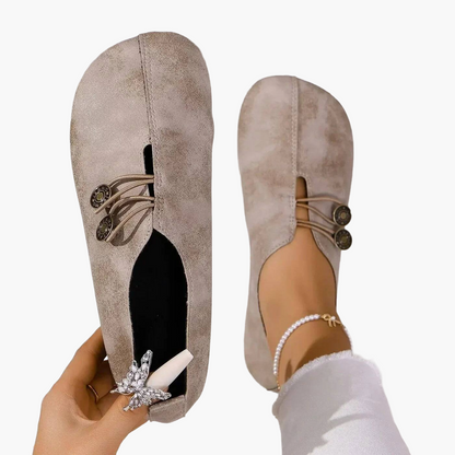 Women's Orthopedic Slip-On Shoes with Button Closure – Comfortable Everyday Shoes for Leisure and Travel