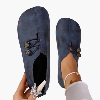Women's Orthopedic Slip-On Shoes with Button Closure – Comfortable Everyday Shoes for Leisure and Travel