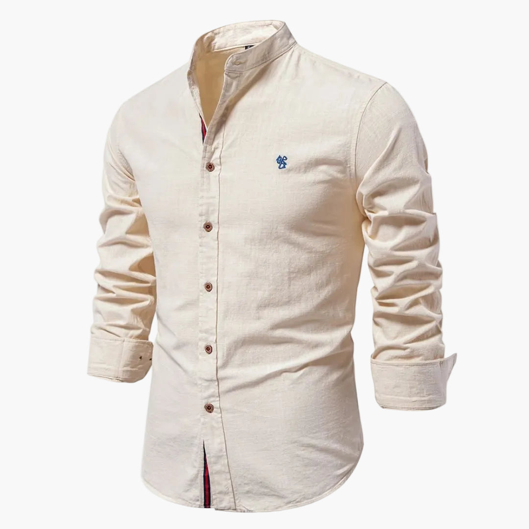 Men's Stand-Up Collar Shirt Modern Regular Fit – Stylish Casual and Business Shirt