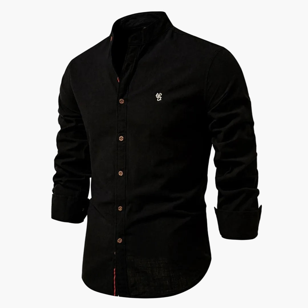 Men's Stand-Up Collar Shirt Modern Regular Fit – Stylish Casual and Business Shirt
