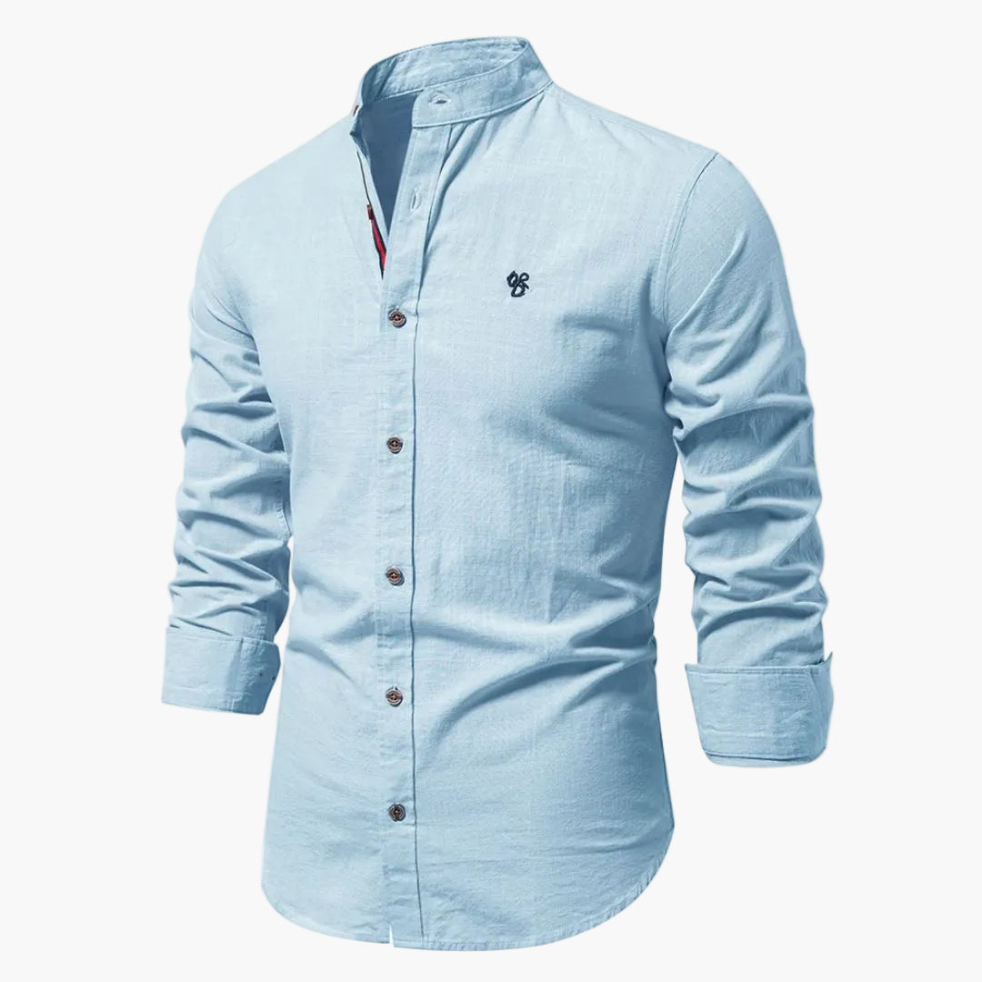 Men's Stand-Up Collar Shirt Modern Regular Fit – Stylish Casual and Business Shirt