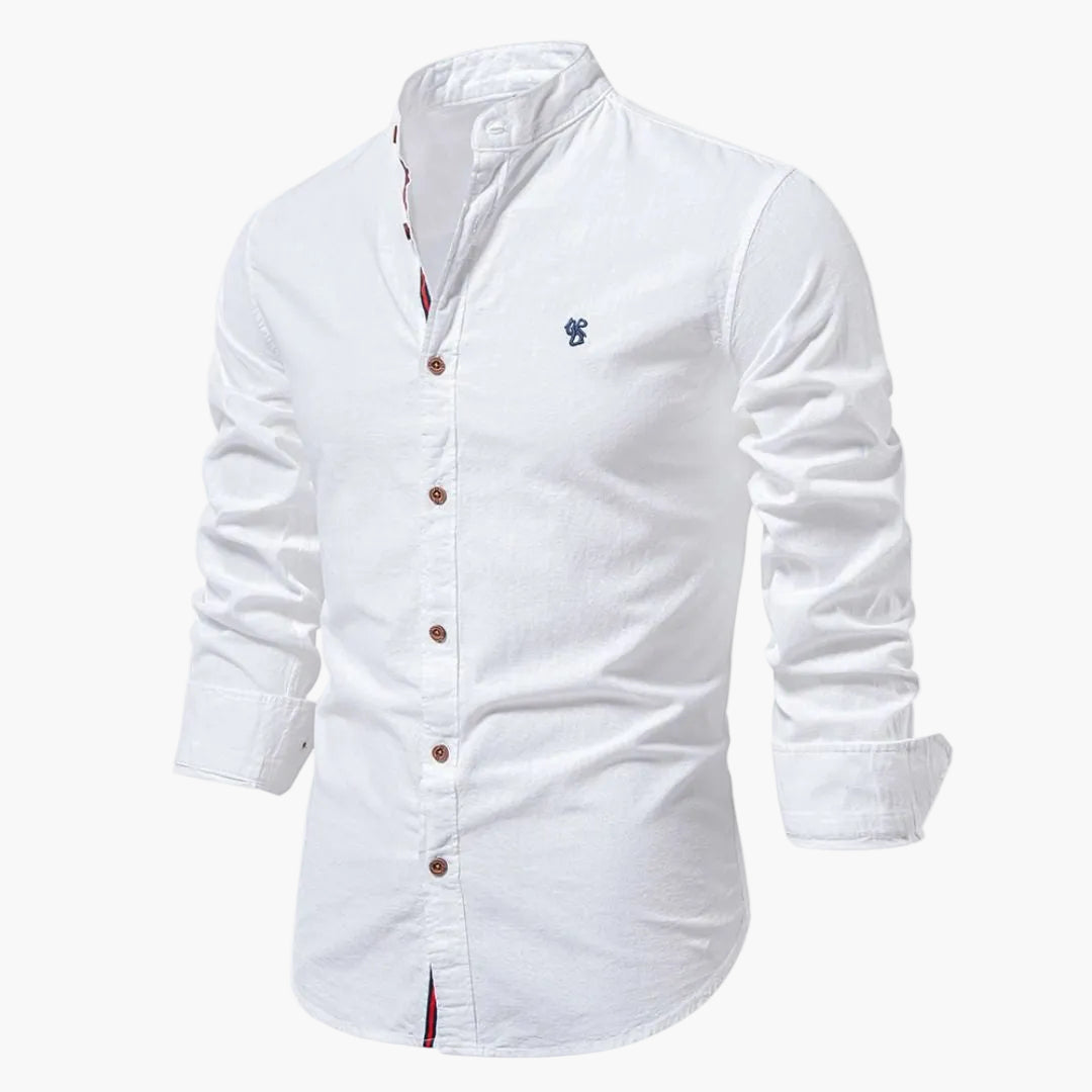 Men's Stand-Up Collar Shirt Modern Regular Fit – Stylish Casual and Business Shirt