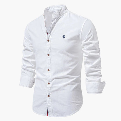 Men's Stand-Up Collar Shirt Modern Regular Fit – Stylish Casual and Business Shirt