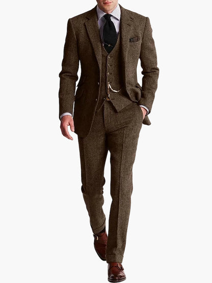 Men's Three-Piece Suit Classic Modern for Celebrations & Work