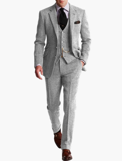 Men's Three-Piece Suit Classic Modern for Celebrations & Work