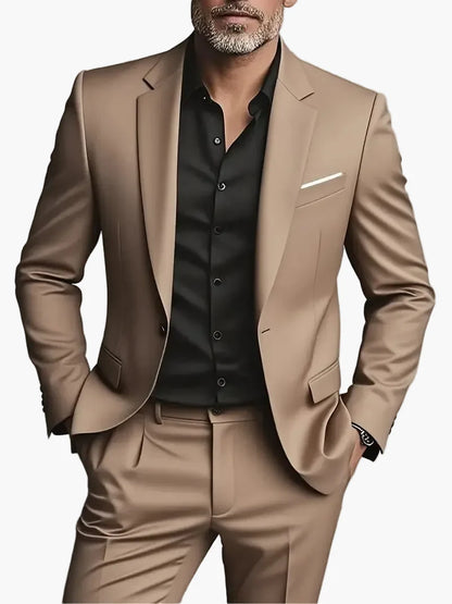 Men's Formal Suit Modern Slim Fit Two-Piece for Office & Events