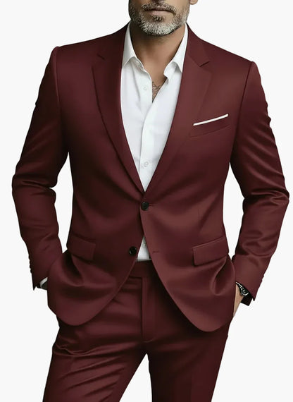 Men's Formal Suit Modern Slim Fit Two-Piece for Office & Events