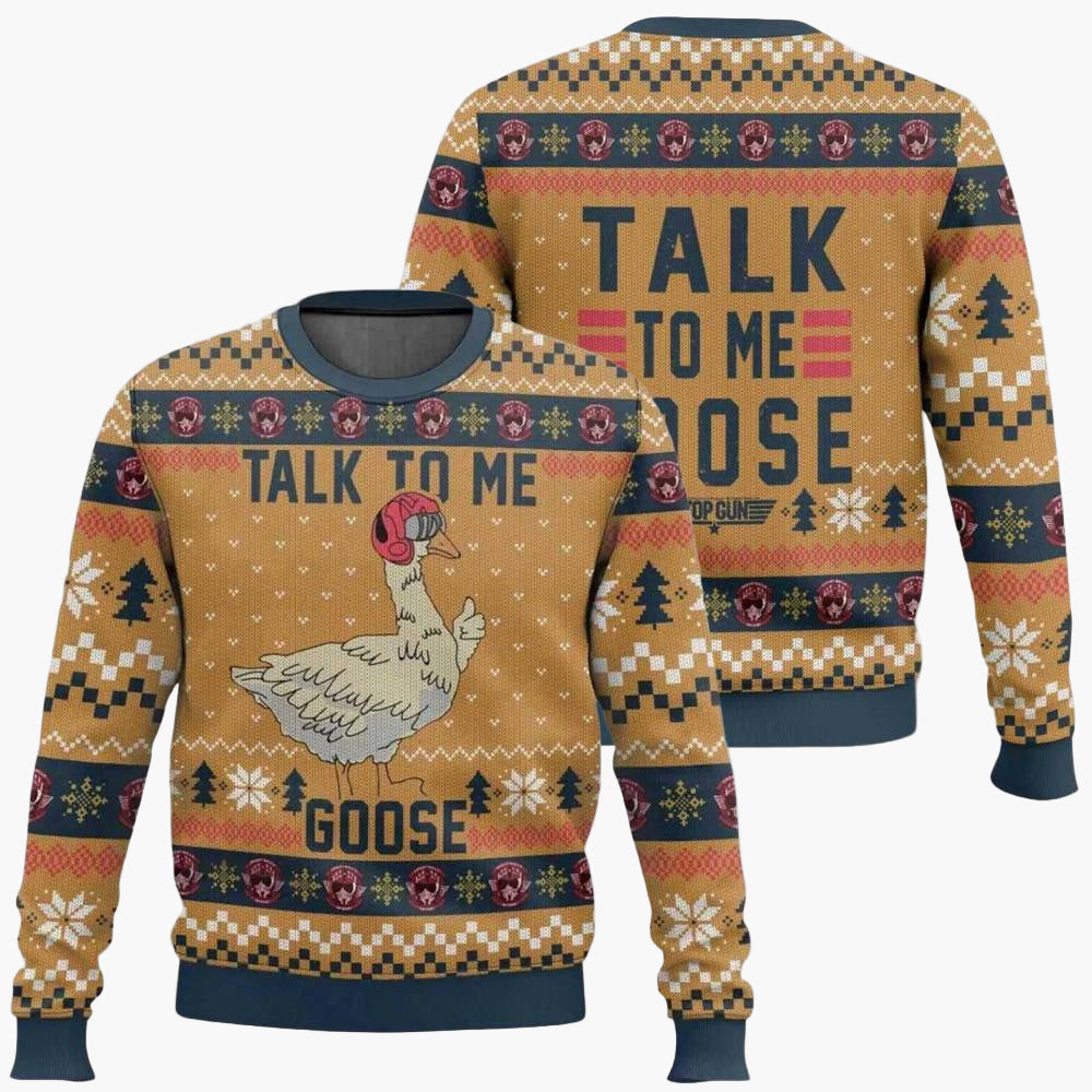 Unisex Weihnachtspullover mit Gans-Motiv und lustigem Spruch – Ugly Christmas Sweater für Damen und Herren