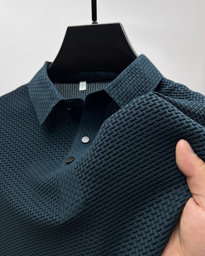 Men's Polo Shirt with Textured Pattern – Modern Casual and Business Polo Shirt