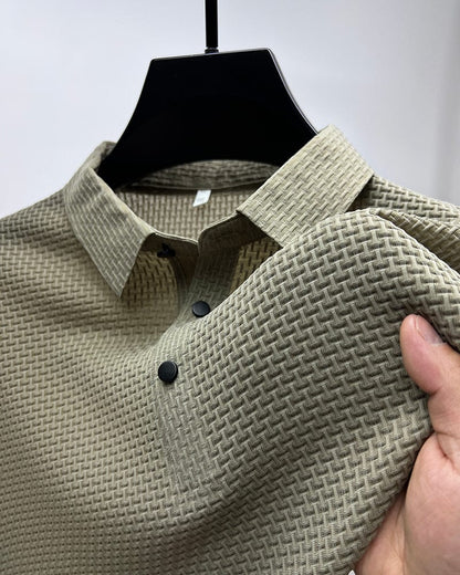 Men's Polo Shirt with Textured Pattern – Modern Casual and Business Polo Shirt