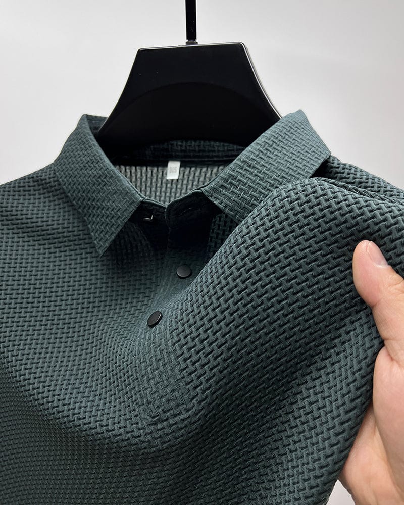 Men's Polo Shirt with Textured Pattern – Modern Casual and Business Polo Shirt