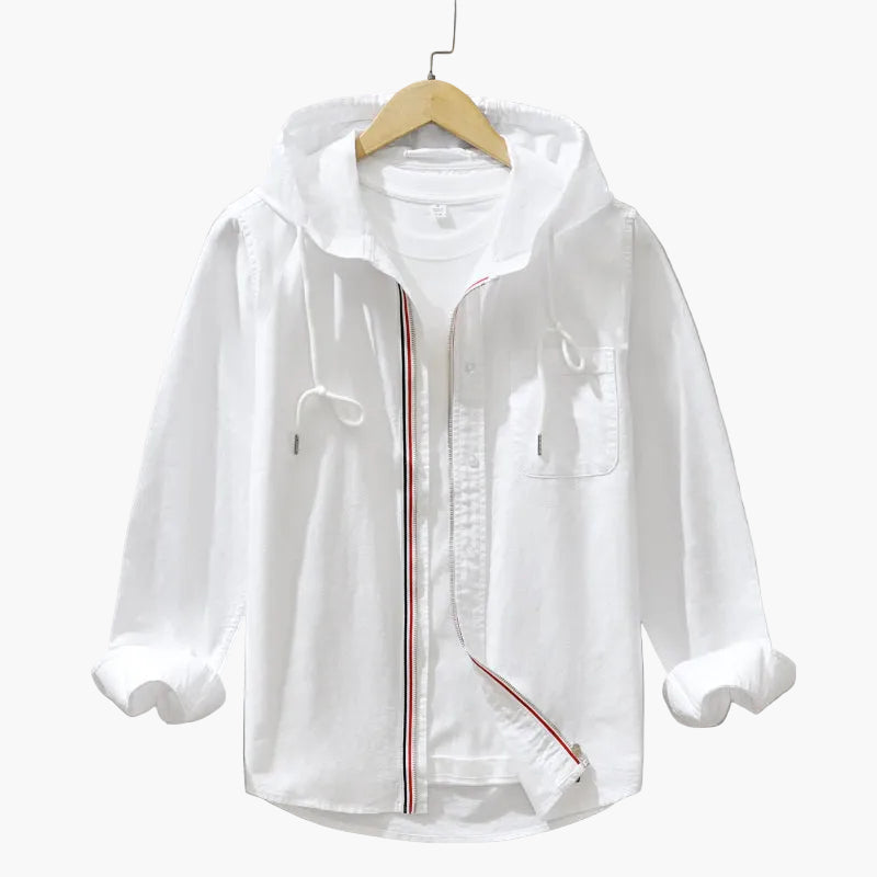 Men's Hooded Shirt Casual Streetwear – Modern Long-Sleeve Shirt with Hood for Everyday and Leisure