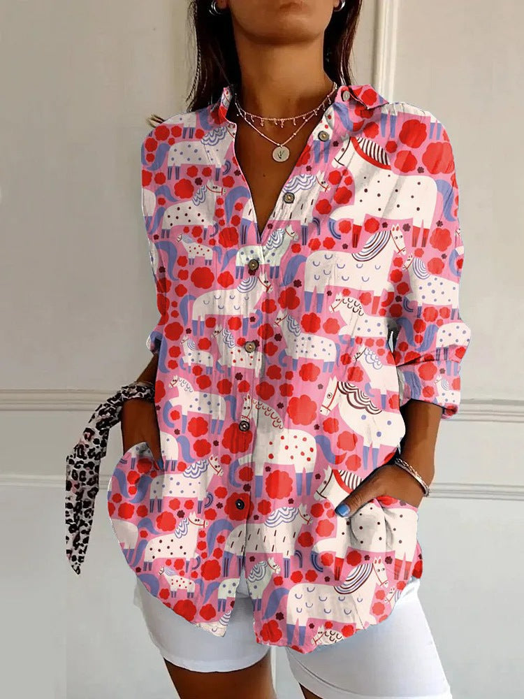 Jessie – Long-sleeved printed shirt