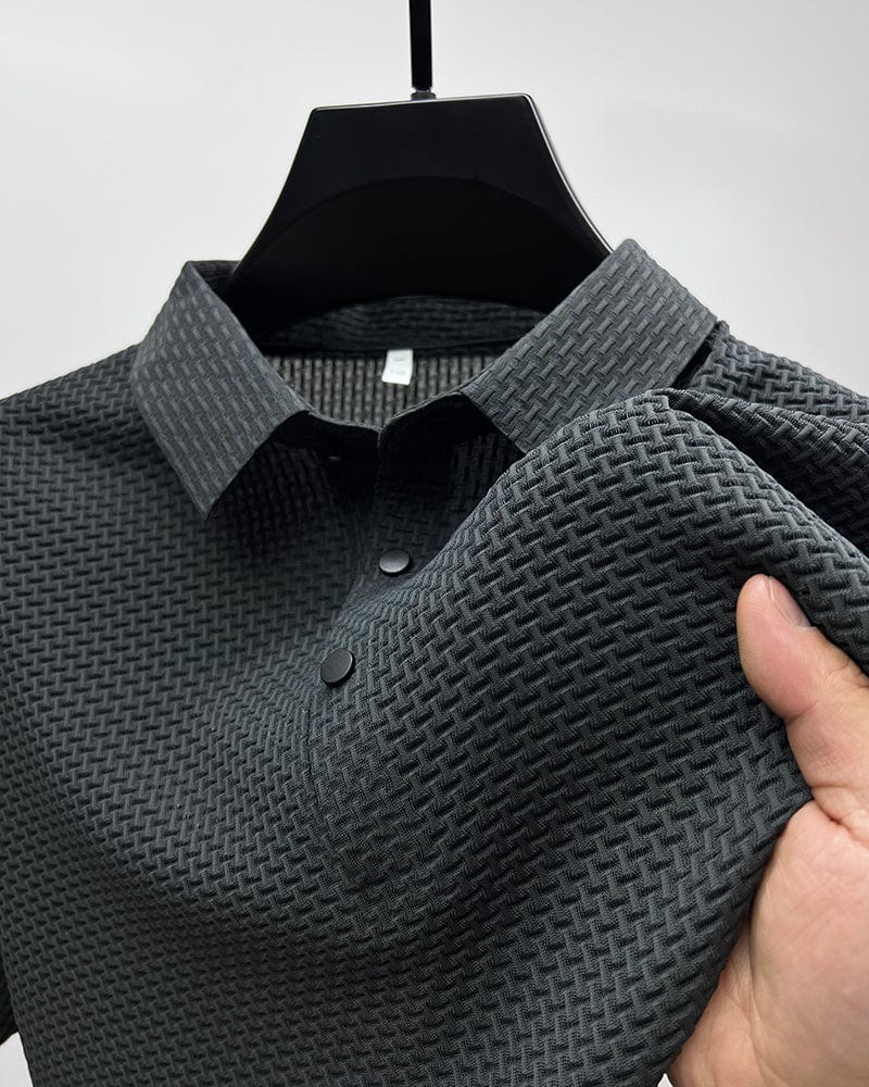 Men's Polo Shirt with Textured Pattern – Modern Casual and Business Polo Shirt