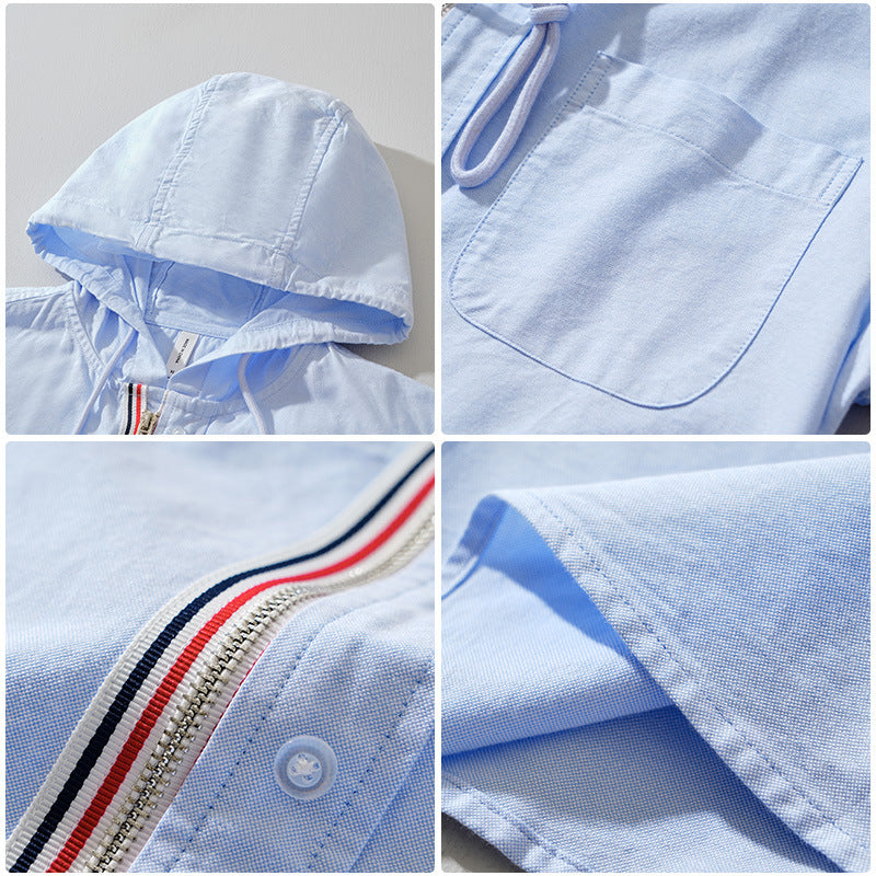 Men's Hooded Shirt Casual Streetwear – Modern Long-Sleeve Shirt with Hood for Everyday and Leisure