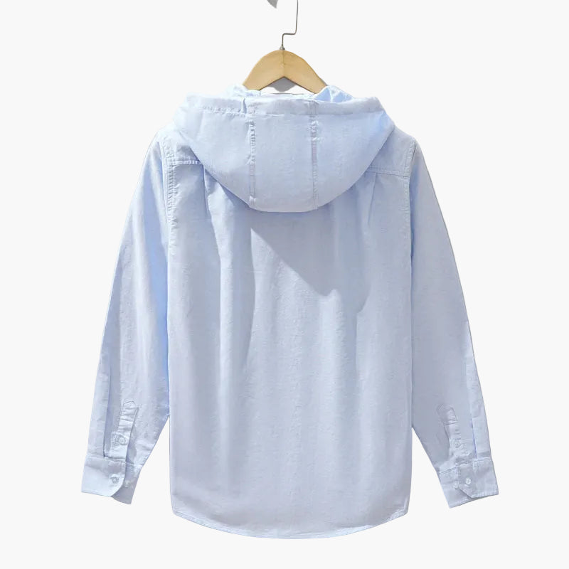 Men's Hooded Shirt Casual Streetwear – Modern Long-Sleeve Shirt with Hood for Everyday and Leisure
