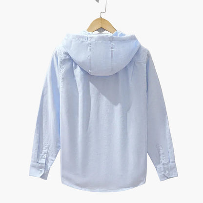 Men's Hooded Shirt Casual Streetwear – Modern Long-Sleeve Shirt with Hood for Everyday and Leisure
