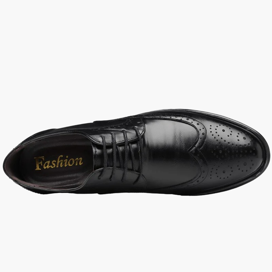 Men's Oxford Business Shoes with Brogue Pattern – Elegant Lace-up Shoes for Formal Occasions
