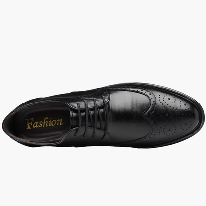 Men's Oxford Business Shoes with Brogue Pattern – Elegant Lace-up Shoes for Formal Occasions