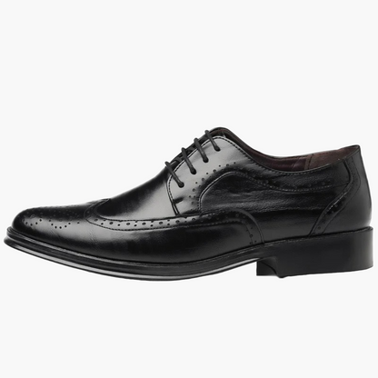 Men's Oxford Business Shoes with Brogue Pattern – Elegant Lace-up Shoes for Formal Occasions