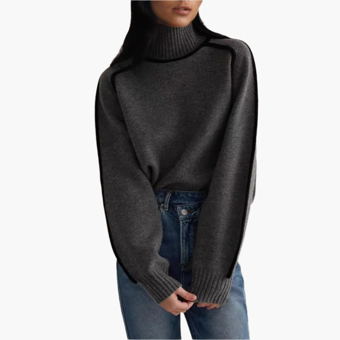 Damen Rollkragenpullover im modernen Oversize-Stil für Herbst und Winter
