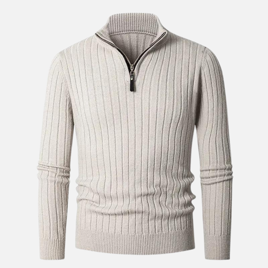 Men's Half-Zip Knit Sweater – Elegant Casual and Business Style