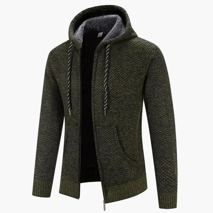 Men's knitted hooded jacket for autumn & winter – warm casual hoodie with zipper