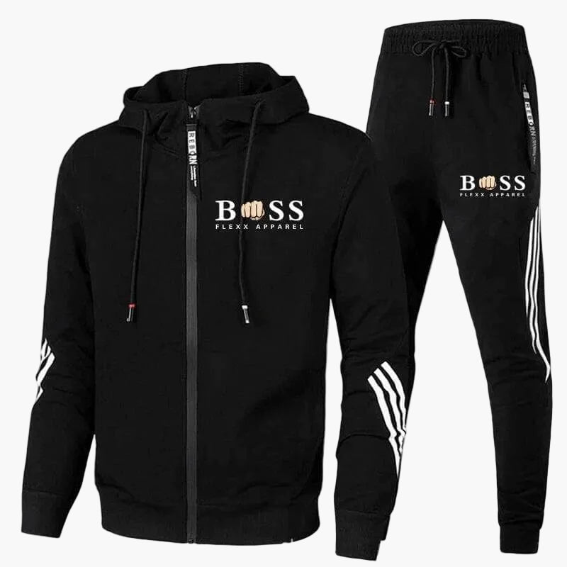 Men's Training Suit Set Sportswear Two-Piece with Hooded Sweatshirt – Fashionable Leisure and Exercise Look