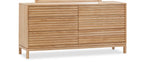 Ladekast essenhout Tanner Flaxen naturel met zes lades, lamellenfront – 173 x 46 x 84 cm