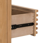 Ladekast essenhout Tanner Flaxen naturel met zes lades, lamellenfront – 173 x 46 x 84 cm