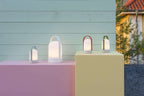 Tafellamp oplaadbaar led kunststof en metaal, Uri Piccolo, rood, lichtblauw en groen, H 15 cm, set van 3