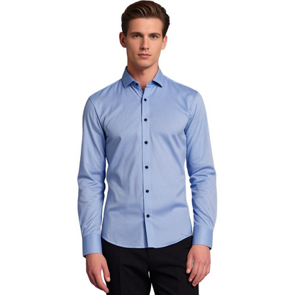 Men's Business & Casual Stretch Shirt Slim Fit – Elegant Long Sleeve Shirt for Office & Everyday Use