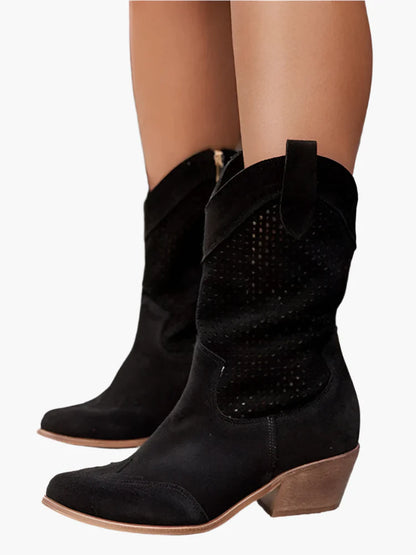 Women's Cowboy Boots with Zipper – Fashionable Western Style for Everyday and Festival