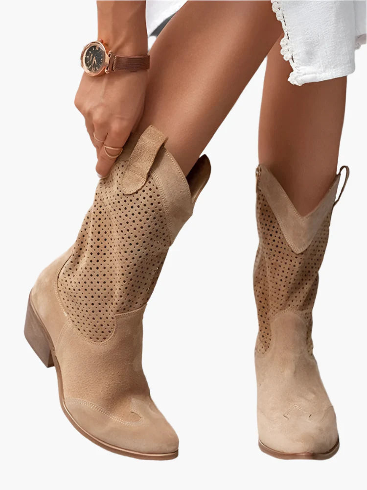 Women's Cowboy Boots with Zipper – Fashionable Western Style for Everyday and Festival