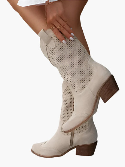 Women's Cowboy Boots with Zipper – Fashionable Western Style for Everyday and Festival