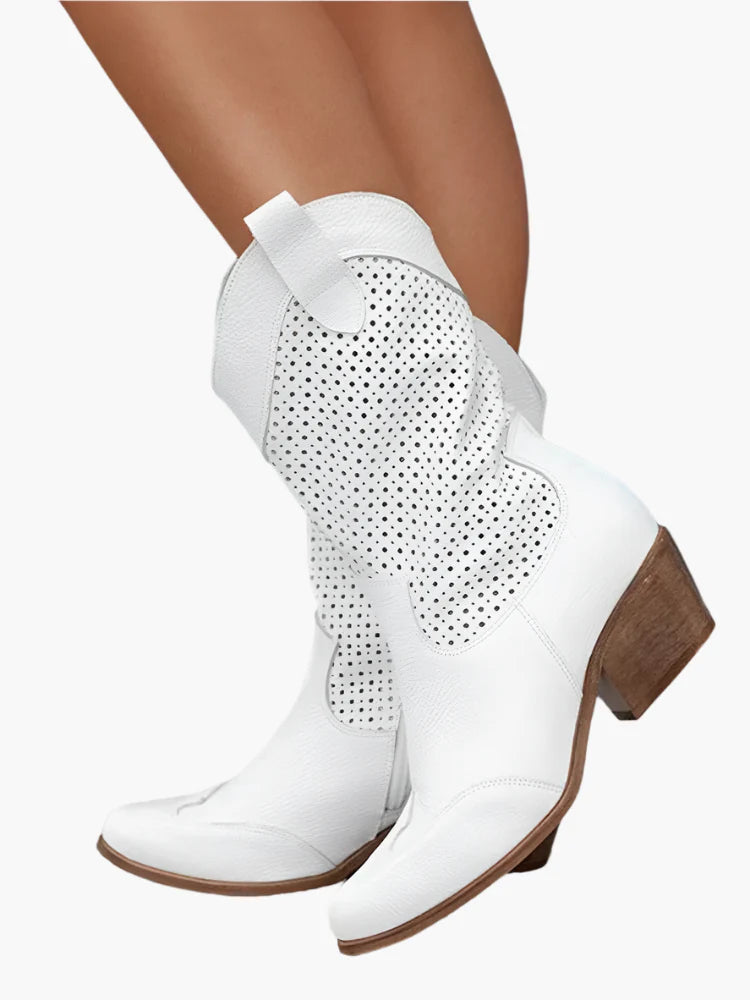 Women's Cowboy Boots with Zipper – Fashionable Western Style for Everyday and Festival