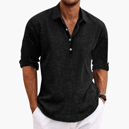 Men's casual shirt with standing collar – Modern summer shirt for everyday life and vacation