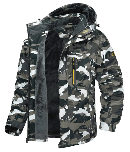 Winter Outdoorjacke Herren gefüttert Camouflage Kapuzenjacke